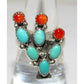 Navajo Prickly Pear Cactus Ring Sz 6.5 Sterling Silver 