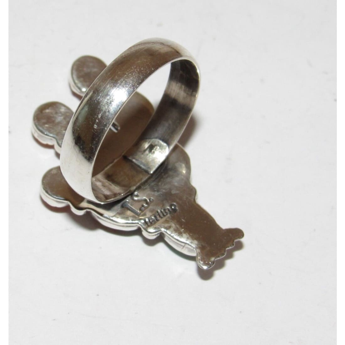 Navajo Prickly Pear Cactus Ring Sz 7.5 Sterling Silver 
