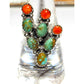 Navajo Prickly Pear Cactus Ring Sz 7.5 Sterling Silver 