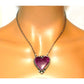 Navajo Purple Spiny Heart Bar Necklace Sterling Silver