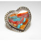 Navajo Purple Spiny Heart Ring Sz 6 Sterling Silver Signed 