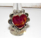 Navajo Purple Spiny Oyster Heart Ring Adjustable Sterling Adam Fierro Singed Native American