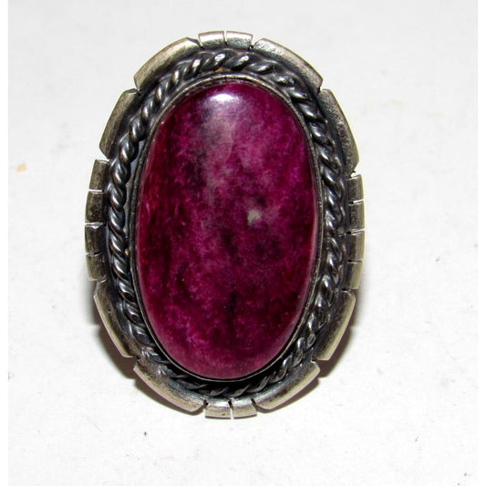 Navajo Purple Spiny Ring Size 7 Sterling Silver Native