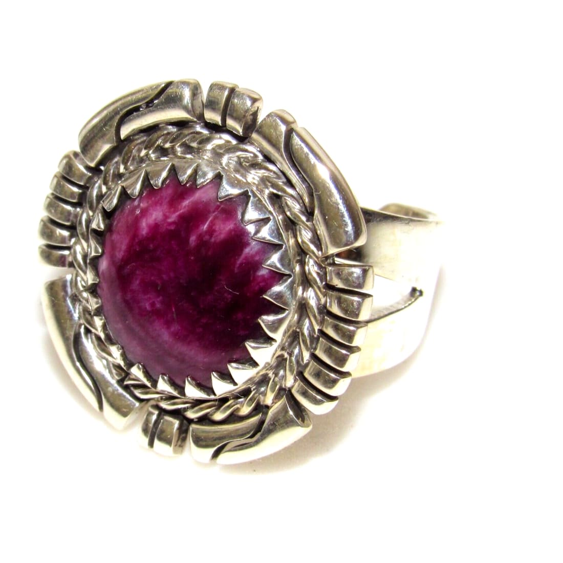 Navajo Purple Spiny Ring Size 8 Adjustable Sterling Silver R