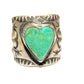 Navajo R.Willie Turquoise Heart Ring Sz 8 Sterling Silver 
