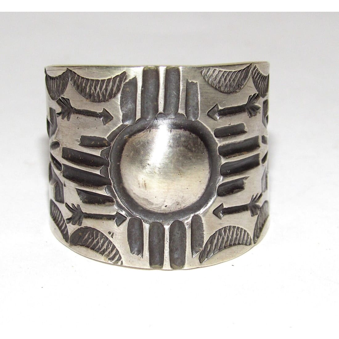 Navajo R.Willie Zia Ring Sz 14 Sterling Silver Signed Band 