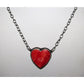 Navajo Red Spiny Heart Bar Necklace Sterling Silver Native