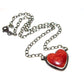 Navajo Red Spiny Heart Bar Necklace Sterling Silver Native