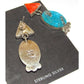 Navajo Red Spiny & Kingman Turquoise Dangle Earrings 