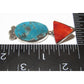 Navajo Red Spiny & Kingman Turquoise Dangle Earrings 