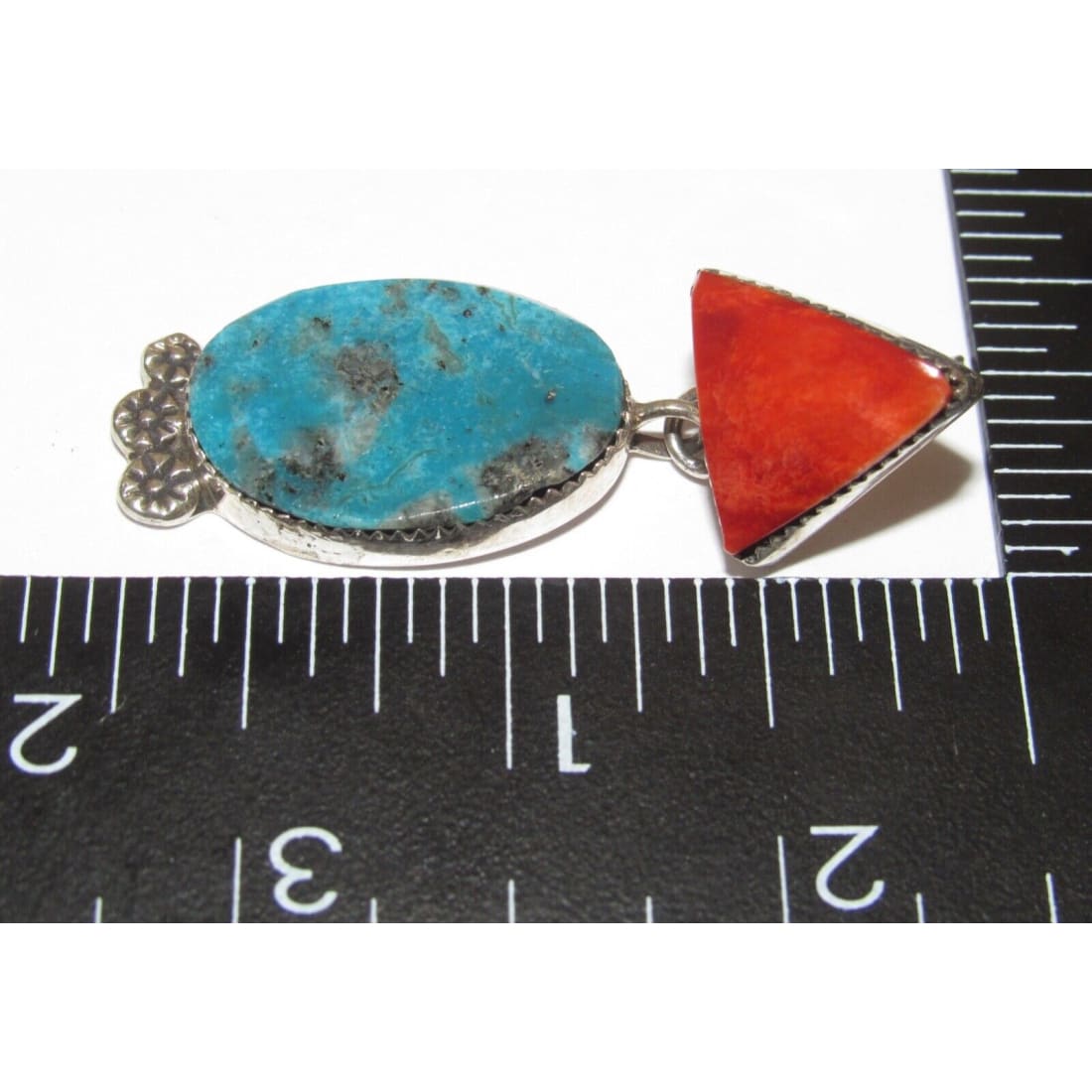 Navajo Red Spiny & Kingman Turquoise Dangle Earrings 