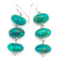Navajo Rolled Turquoise & Sterling Silver Beaded Heishi Dangle Earrings Native Native American