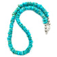 Navajo Royal Blue Mine Turquoise Heishi Necklace 19 Sterling