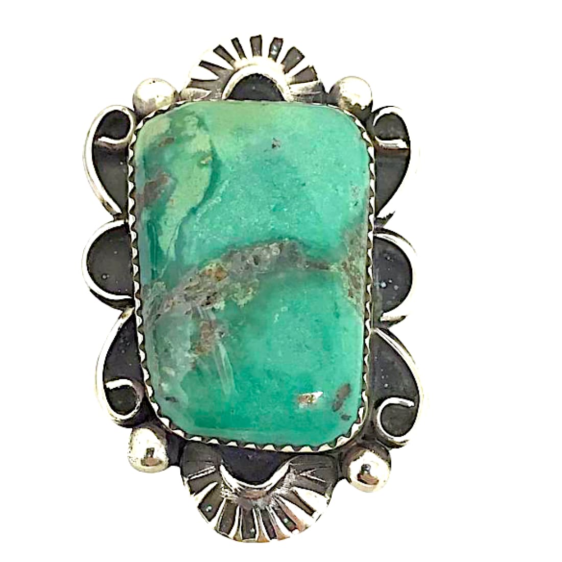 Navajo Royston Adjustable Ring Sterling Silver Native American Signed Native American