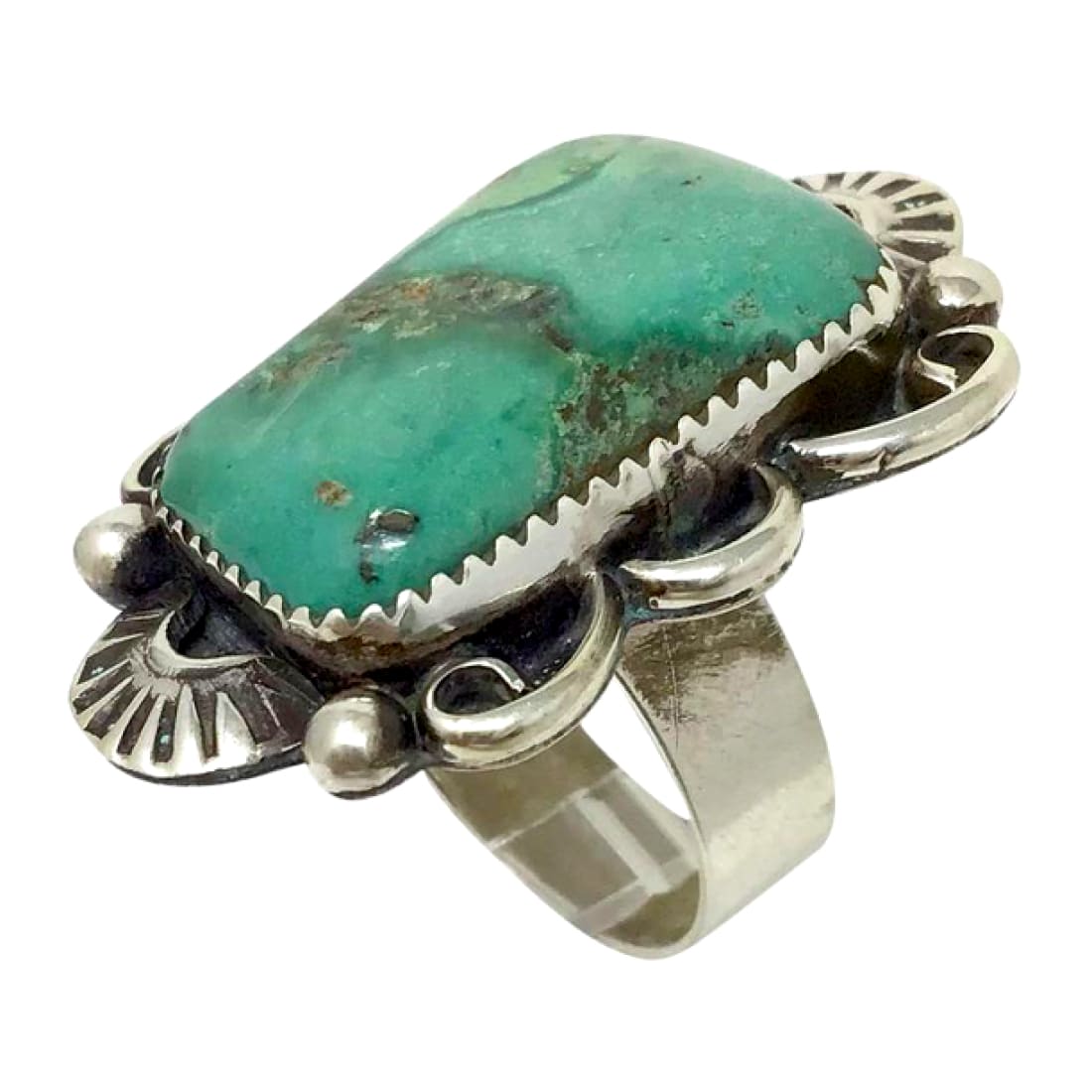Navajo Royston Adjustable Ring Sterling Silver Native American Signed Native American