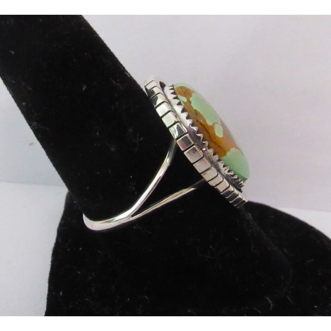 Navajo Royston Green Turquoise Ring Size 9 Sterling Silver