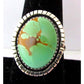 Navajo Royston Green Turquoise Ring Size 9 Sterling Silver