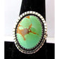 Navajo Royston Green Turquoise Ring Size 9 Sterling Silver