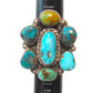 Navajo Royston & Kingman Turquoise Cluster Ring Sz 8