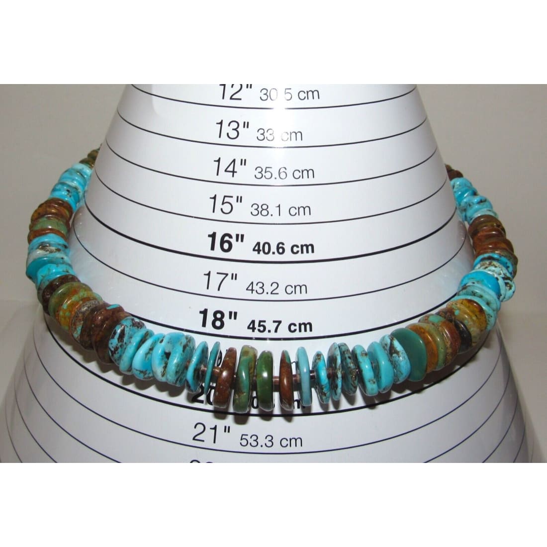 Navajo Royston & Kingman Turquoise Disc Heishi Necklace 