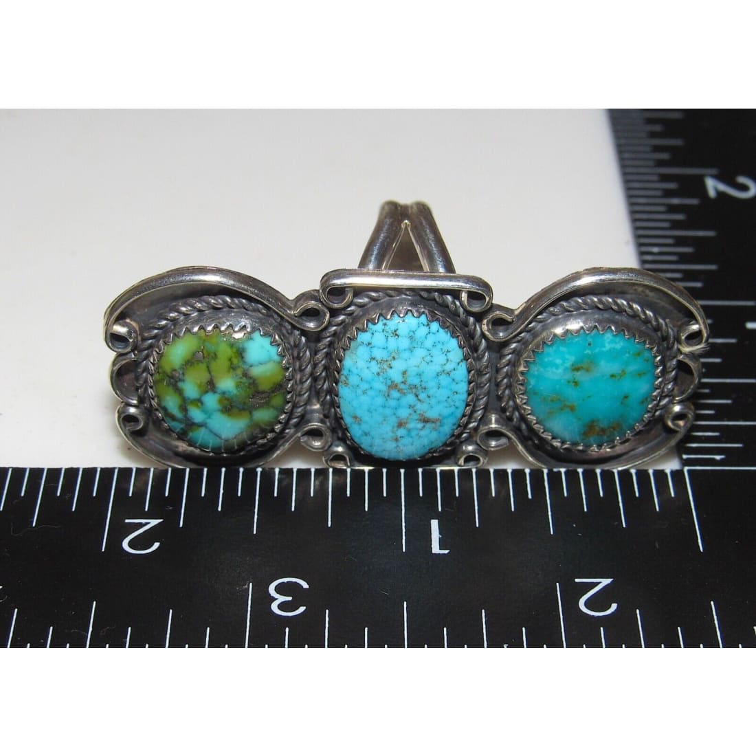 Navajo Royston & Number 8 Turquoise Statement Ring Sz 8 