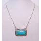 Navajo Royston Turquoise Bar Necklace Sterling Silver Native