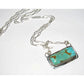 Navajo Royston Turquoise Bar Necklace Sterling Silver Native