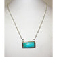 Navajo Royston Turquoise Bar Necklace Sterling Silver Native