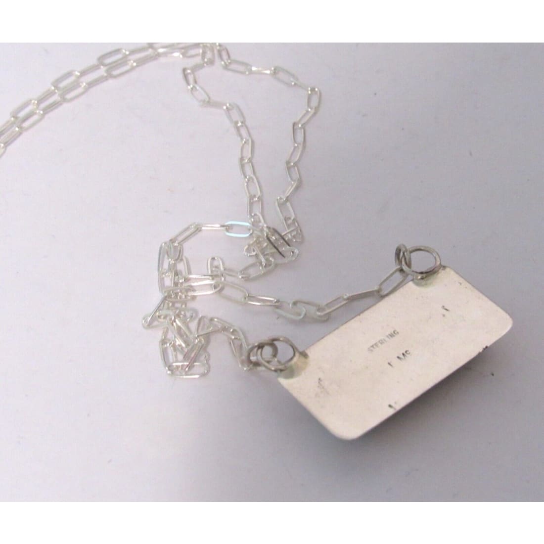 Navajo Royston Turquoise Bar Necklace Sterling Silver Native
