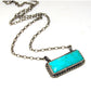 Navajo Royston Turquoise Bar Necklace Sterling Silver Native