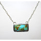 Navajo Royston Turquoise Bar Necklace Sterling Silver Native