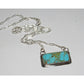Navajo Royston Turquoise Bar Necklace Sterling Silver Native