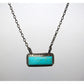 Navajo Royston Turquoise Bar Necklace Sterling Silver Native