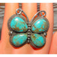 Navajo Royston Turquoise Butterfly Adjustable Ring Sz 8
