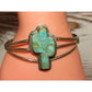 Navajo Royston Turquoise Cactus Bracelet Sterling Silver 