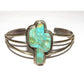 Navajo Royston Turquoise Cactus Bracelet Sterling Silver 