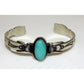 Navajo Royston Turquoise Cast Sterling Hand Etched Stacker 