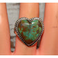 Navajo Royston Turquoise Heart Ring Sz 6 Sterling Silver