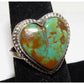 Navajo Royston Turquoise Heart Ring Sz 6 Sterling Silver