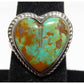 Navajo Royston Turquoise Heart Ring Sz 6 Sterling Silver
