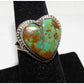 Navajo Royston Turquoise Heart Ring Sz 6 Sterling Silver
