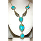Navajo Royston Turquoise Lariat Necklace Sterling Silver 