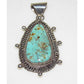 Navajo Royston Turquoise Pendant Sterling Silver Native 