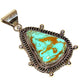 Navajo Royston Turquoise Pendant Sterling Silver Native 