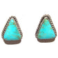 Navajo Royston Turquoise Post Earrings Sterling Silver 