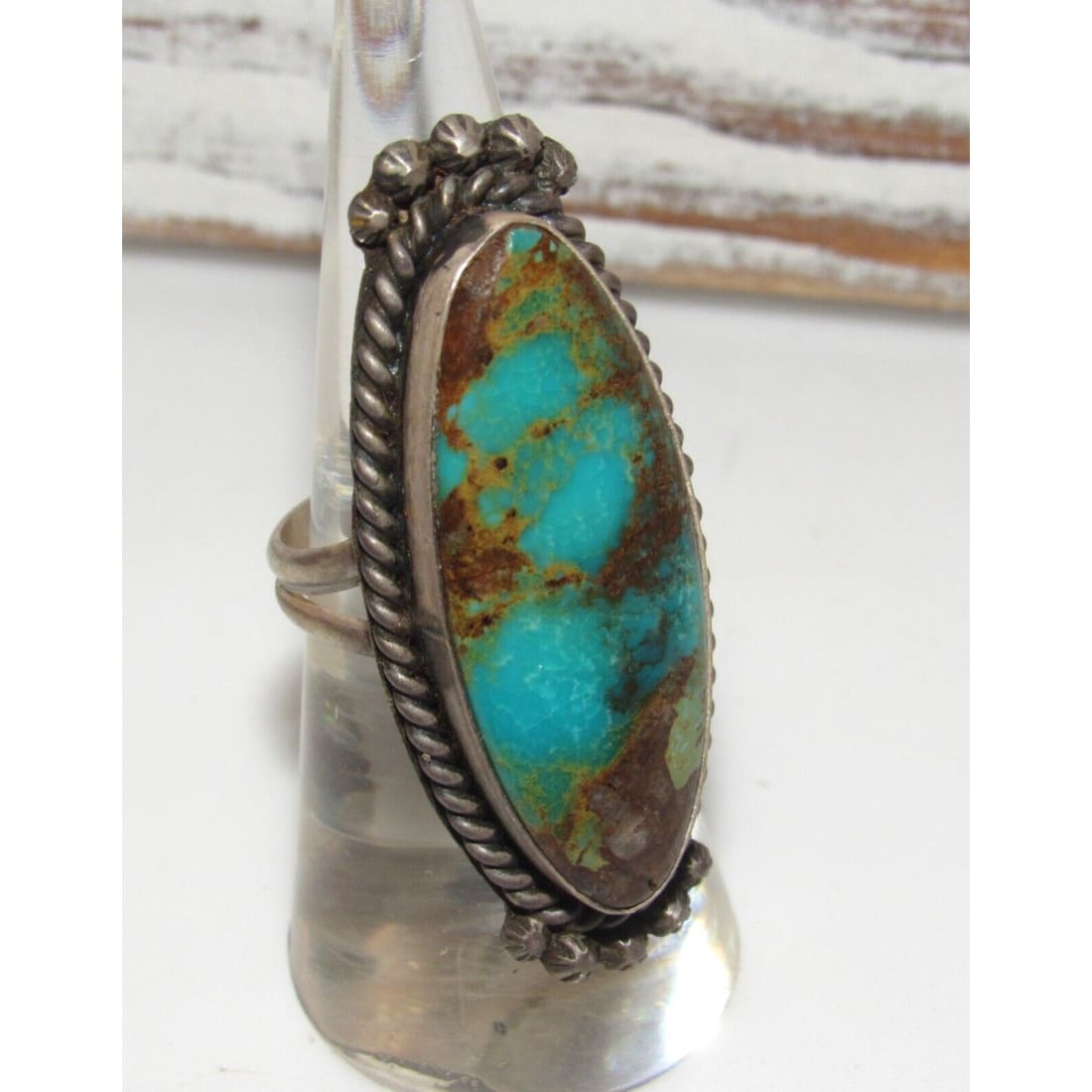 Navajo Royston Turquoise Ring Size 6.5 Sterling Silver S. 