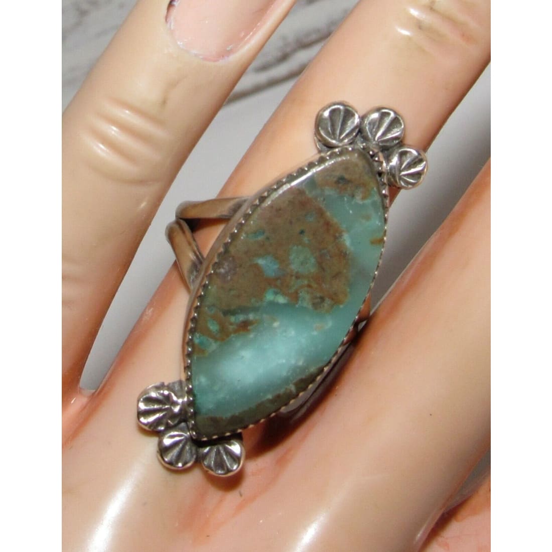 Navajo Royston Turquoise Ring Size 7 Sterling Silver Native 