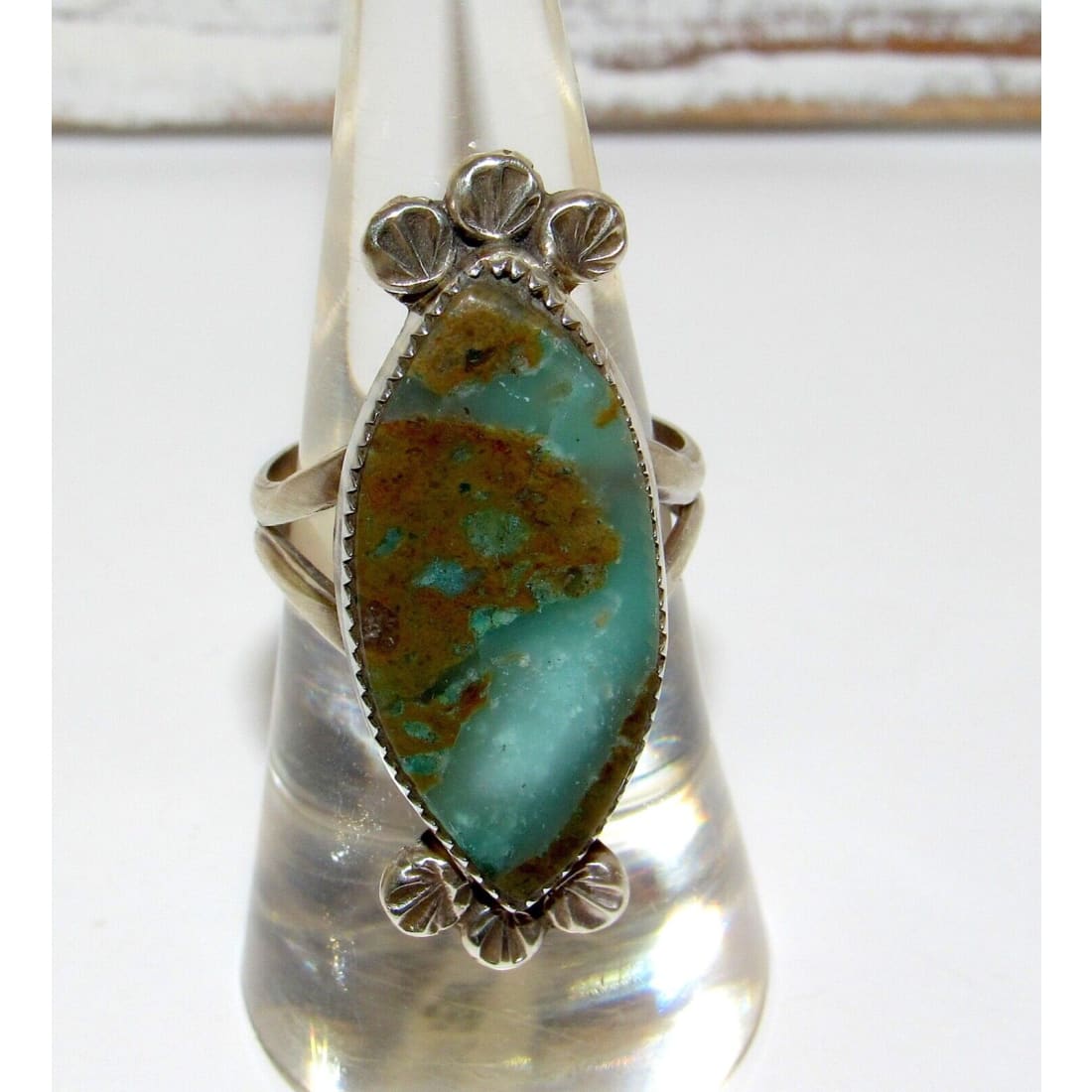 Navajo Royston Turquoise Ring Size 7 Sterling Silver Native 