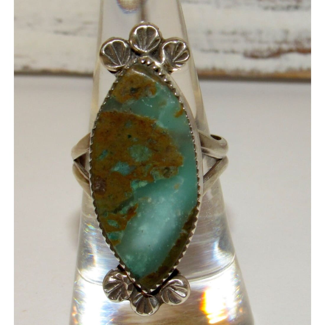 Navajo Royston Turquoise Ring Size 7 Sterling Silver Native 