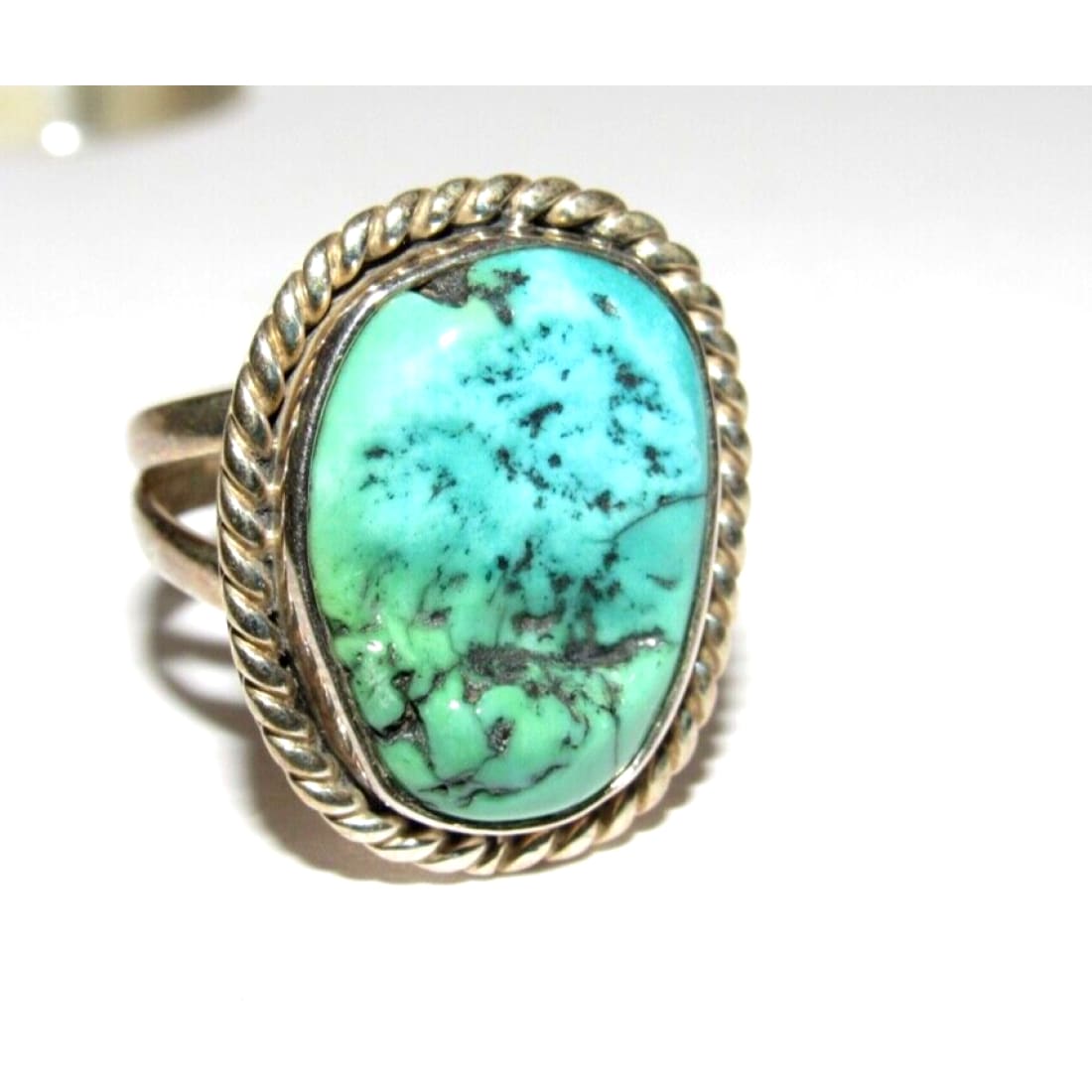 Navajo Royston Turquoise Ring Size 8 Adjustable Sterling 